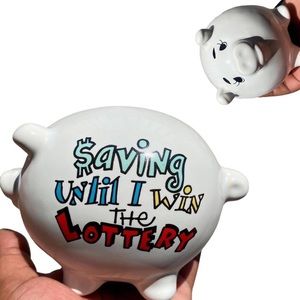 Saving Until I Win the Lottery Piggy Bank